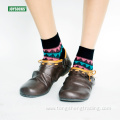 Nation style festive triangular shapes crew lady's socks